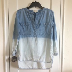 (1+1) Anthropologie Ombre Chambray Top